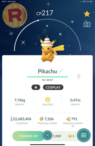 Shiny pikachu costume - shiny, birthday