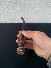 Pipe à fumer décorative en bois sculpté tête africain