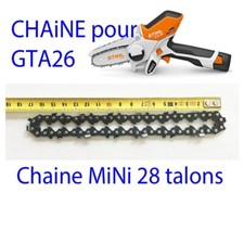 Chaîne mini tronçonneuse PM3 10 CM 1/4 "  1,1 MM ; 28TG Convient  STIHL Gta 26
