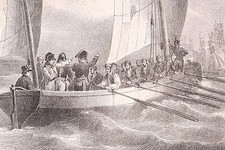 Camp de Boulogne sur mer Flottille de Napoléon Rare Gravure originale XIXème