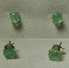 Belles boucles d'oreille ÉMERAUDES pierres naturelles non traitées Argent massif