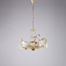 Lustre Classique En Fer Forgé Ivoire Shabby Chic 5 Lumières BON-548