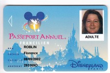 DISNEY PARIS PASS CARTE / CARD .. PASSEPORT ANNUEL IDF + NOM SPEOS 2001/02 00/05