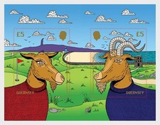 guernsey 2025 Royal Golden Goat Billy and Nanny golden skin hair ms2v mnh