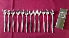 12 fourchettes à huîtres en métal argenté Christofle  modèle Orly 
