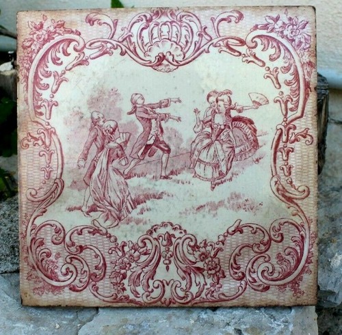 Ancien carreau gien scène - carreau, (