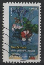 Variété sur adhésif  n° 1120 oblitéré. Piquage décalé horizontalement.  TB.