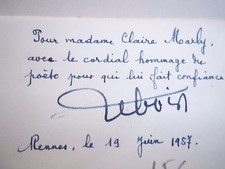 "NOSTALGIES. I. LA MER" PAUL LEBOIS (1957) POESIE / NUMEROTE AVEC ENVOI