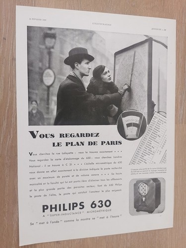 Publicité 1933 philips 630 - 1933,
