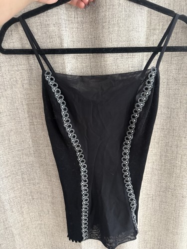 Black panel camisole top - black,