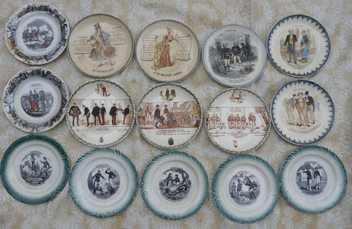 Lot assiettes parlantes - de,