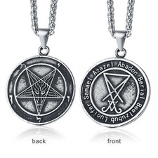 Sigil de Lucifer pièce pendentif collier païen occulte croix inversée satanique
