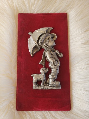 Tableau velours etain garçon - etain,