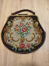Sac femme tapisserie vintage. Cuir, tapisserie. Europe. 1930-40 DM