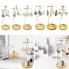 Bougeoir Rotatif En Acier Inoxydable et Bambou Porte-bougie Plateau