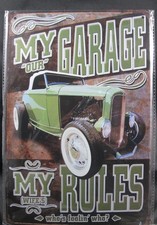 HOT ROD GARAGE  VOITURE PLAQUE