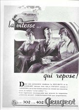 AD PUBLICITE   CARS VOITURES PEUGEOT 302 ET 402