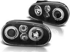 LED Ange Yeux Phares pour VW Golf 4 97-03 Noir