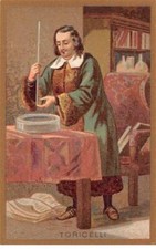 Chromos.AM15623.6x9 cm environ.Evangelista Torricelli.Mathématicien
