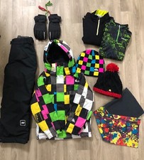 Quiksilver-Veste de ski isolante à capuche et Pantalon ski pour enfants 7-8 ans