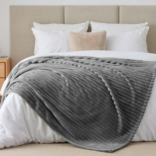 Plaid polaire gris - polaire, pour