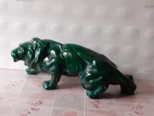 Lion céramique vert saint - vert,