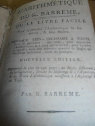 Livre arithmétique 1797 - livre,