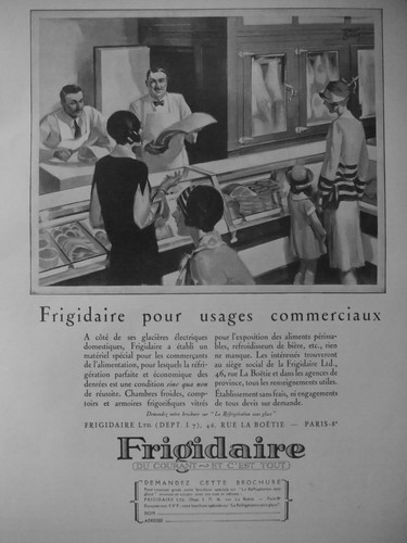 Publicité 1927 frigidaire - publicitÉ,