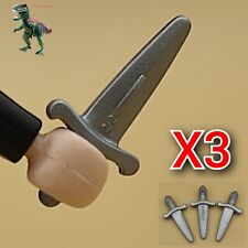 X3 Playmobil poignard médiéval-couteau pirate-couteau bandit-petite arme grise