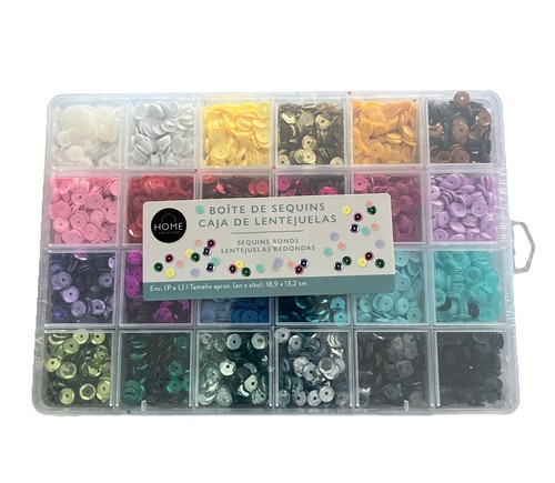 Boîte sequins multicolores - boîte,