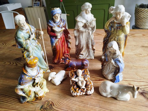 Ancienne crèche faïence - crèche, en