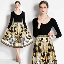 Ensemble Tailleur Noir Or Jupe