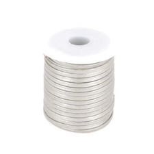 Lacet en cuir pigmenté Plat - Largeur 3mm