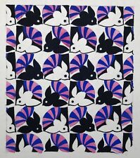 Dessin Gouache Originale Maquette Etoffe Mode Atelier Testemale Oiseau 1950-1970