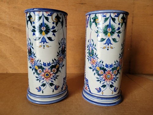 Paire vases faïence de - vases,