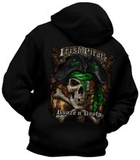 Irlandais Capitaine Pirate Booze N Boots Crâne Irlande Drapeau St Patrick Sweat