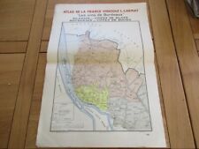 CARTE OENOLOGIE VINICOLE BORDEAUX BLAYE COTES DE BOURG 45X64 ATLAS LARMAT 1943