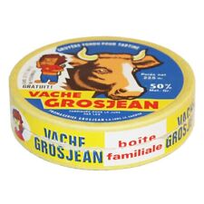 Ancienne boîte publicitaire vide en carton Vache Grosjean / Titus le lion