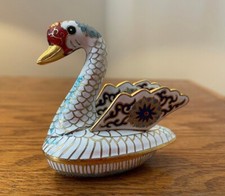 Ornement cygne cloisonné