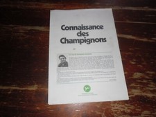 A VOIR !!! ANCIEN DOSSIER POULAIN " CONNAISSANCE DES CHAMPIGNONS " 1988