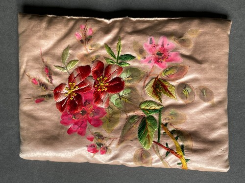 Ancien sac soie peinte et - sac, en