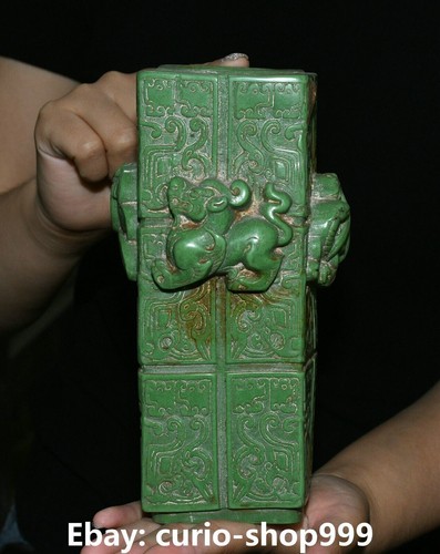 Unique china old green jade - old,