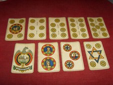 Ancien jeu de voyance à dos écossais 48 cartes GRIMAUD