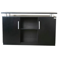 Armoire de bureau noire buffet Orly classeur petit mobilier de bureau Jet-Lin...