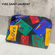 Pochette Yves Saint Laurent YSL LOVE motif Vivid and pop vintage multicolore