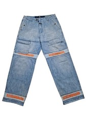 Jeans baggymarithé françois girbaud -bleu clair - brodé - Taille 48