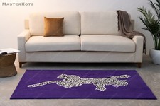 Climbing Leopard - Purple,Touffeté à la Main 100% Laine Doux Zone Tapis Moquette