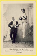 cpa RARE Spectacle Circus THEATER Clown Equilibristre MISS HODGINI and Mr DETON