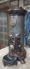 Poêle à bois/charbon Godin modèle N° 2121 Brun Majolique ancien restauré