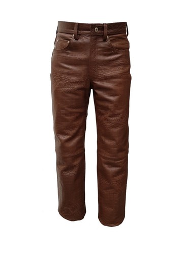 Pantalon jean motard - en, marron